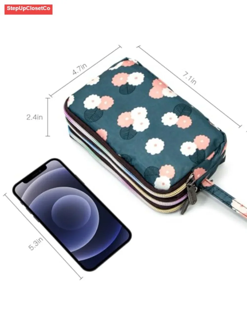 Large Capacity Wristlet Wallet - Women Printed Nylon Waterproof Clutch Purse
